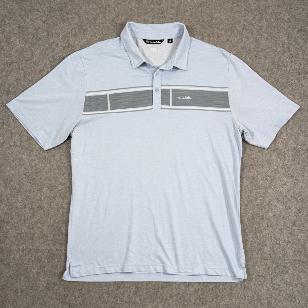 Travis Mathew Blue Short Sleeve‎ Nemats Pima Cotton Polo Shirt Men's Size XL